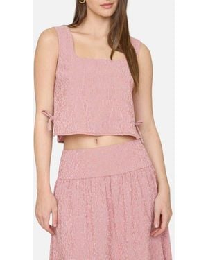 Blu Pepper Square Neck Side Tie Tank Top - Pink