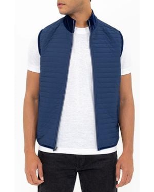 PINOPORTE Channel Quilt Zip Vest - Blue