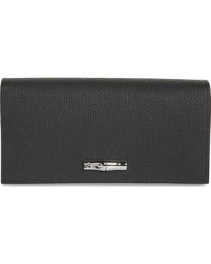 Longchamp Roseau Leather Continental Wallet - Black