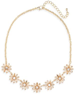 Cara Crystal Flower Necklace - Metallic