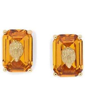 Kurt Geiger Emerald Cut Crystal Eagle's Head Stud Earrings - Orange