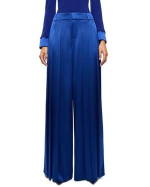 Alice + Olivia Simon High Rise Wide Leg Pants - Blue