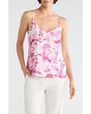 L'Agence Jane Toile Spaghetti Strap Top - Pink