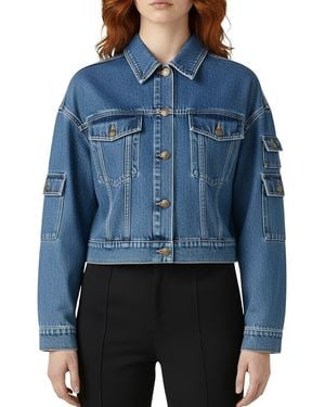 Bebe The Cargo Crop Denim Jacket - Blue