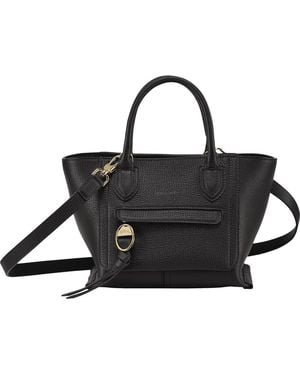 Longchamp Small Mailbox Leather Top Handle Bag - Black