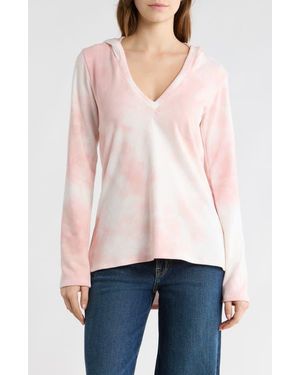 Go Couture Hooded High-Low Tunic - Pink