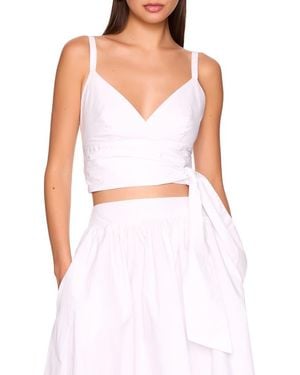 Susana Monaco Cotton Poplin Wrap Tank - White
