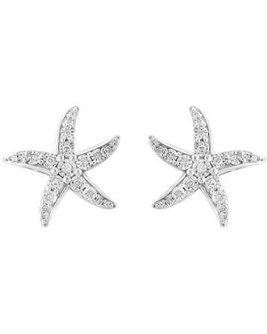 Effy Sterling Diamond Starfish Stud Earrings - Metallic