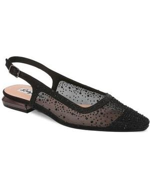 Lady Couture Kar Embellished Slingback Flat - Black