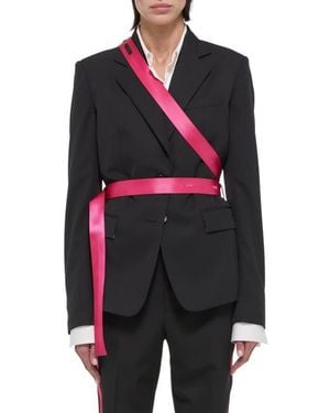 Helmut Lang Seat Belt Virgin Wool Blazer - Gray