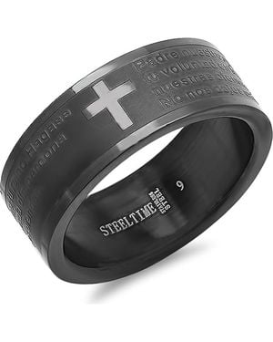 Steeltime Padre Nuestro Cross Ring - Gray