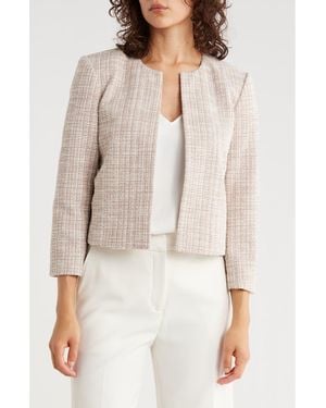 Calvin Klein Tweed Crop Jacket - Natural