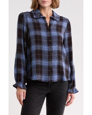 TROVE NEW YORK Rounded Collar Shirt - Blue