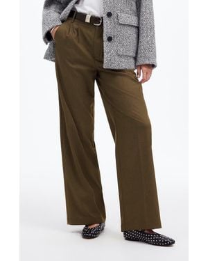 Madewell The Harlow Wide Leg Twill Pants - Green