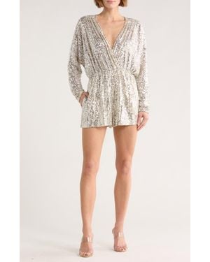 Maje Ilette Sequin Romper - Natural
