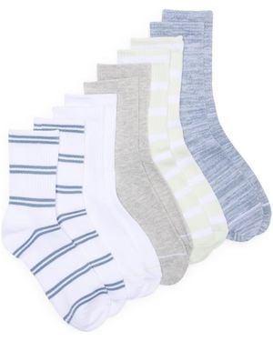 Nordstrom Rack Athleisure Varsity Assorted 5-Pack Crew Socks - Blue