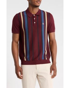 Original Penguin Stripe Cotton Polo Sweater - Red
