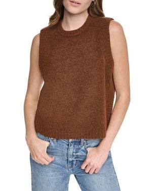DKNY Deep Armhole Sweater Vest - Brown