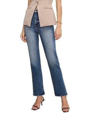 GOOD AMERICAN Good Boy High Waist Ankle Straight Leg Jeans - Blue