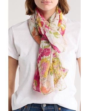 Nine West Blossoming Floral Oblong Scarf - Multicolor