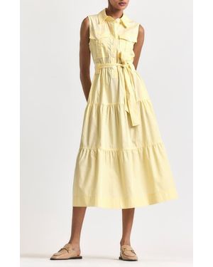 10 Crosby Derek Lam Florence Sleeveless Shirtdress - Yellow