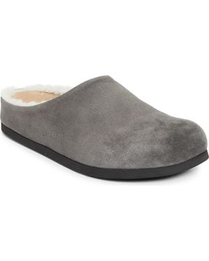 Common Projects Suede & Genuine Shearling Clog - Gray
