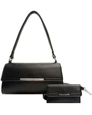 Tahari Spring Street Multi Compartment Satchel - Black