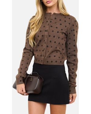 Blu Pepper Polka Dot Cardigan - Brown