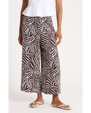 Adrianna Papell Wide Leg Pull-On Pants - Gray