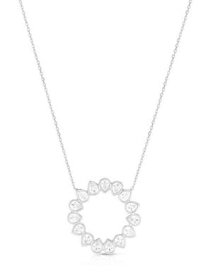 Sphera Milano Cubic Zirconia Open Circle Pendant Necklace - White