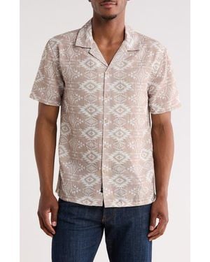 Frye Geometric Print Camp Shirt - Natural
