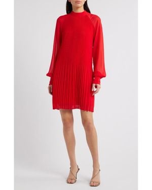 BOSS Dolumi Long Sleeve Shift Dress - Red