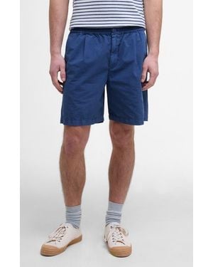 Barbour Rickfell Pleated Cotton Ripstop Shorts - Blue