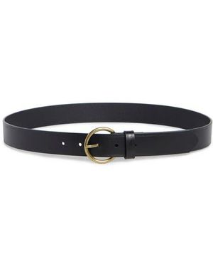 Nordstrom Rack Leather Circular Buckle Belt - Black