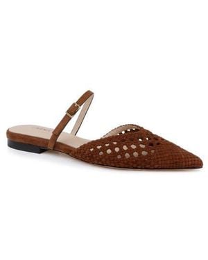 L'Agence Jacklyn Mary Jane Pointed Cap Toe Mule - Brown