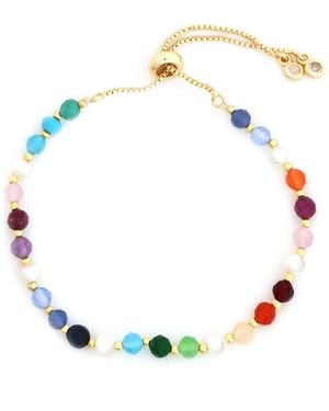 Panacea Semiprecious Stone & Freshwater Pearl Beaded Bracelet - Blue