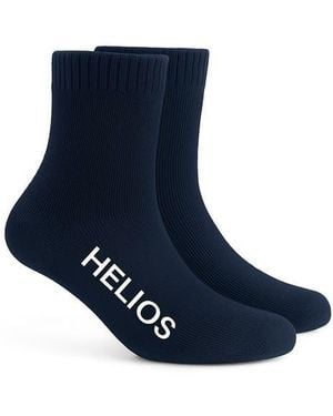 HELIOS THE HEATED COAT Thermal Retaining Wool Blend Crew Socks - Blue