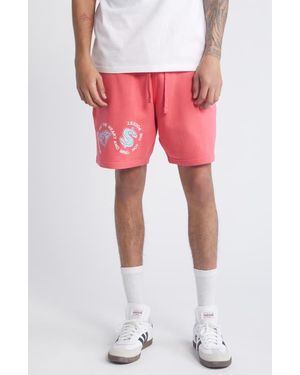 BBCICECREAM Mantra Cotton Blend Drawstring Shorts - Red