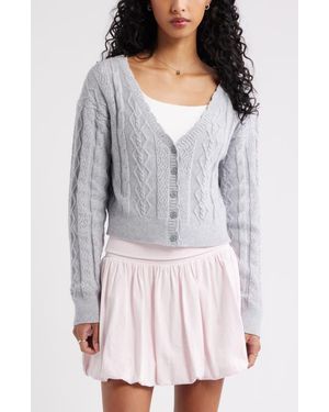 BP. Mixed Stitch Cardigan - Gray