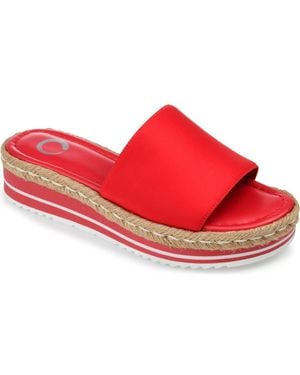 Journee Collection Rosey Wedge Sandal - Red