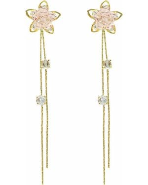 LA MENO Floral Dangle Earrings - Metallic