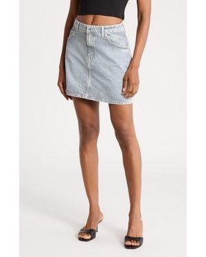 BOSS Striped Denim Miniskirt - Blue