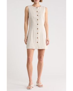 Leith Linen Blend Minidress - Natural
