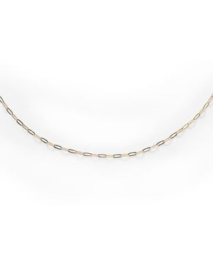 Local Eclectic Solid Delicate Paper Clip Chain Necklace - White