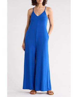 WEST K V-Neck Strappy Jumpsuit - Blue