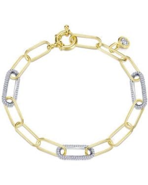 Lafonn Simulated Diamond Paper Clip Chain Bracelet - Metallic