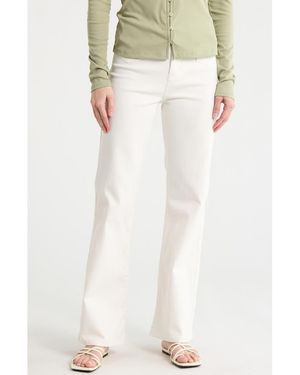 Sanctuary Retro High Waist Flare Leg Jeans - White