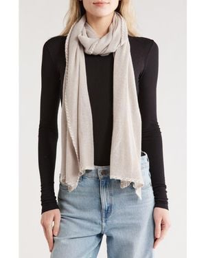 Portolano Whipstitch Trim Scarf - Black