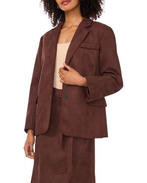 Halogen® Faux Suede Blazer - Brown