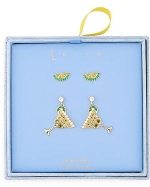 Leith 2-Pack Margarita Earrings Set - Blue